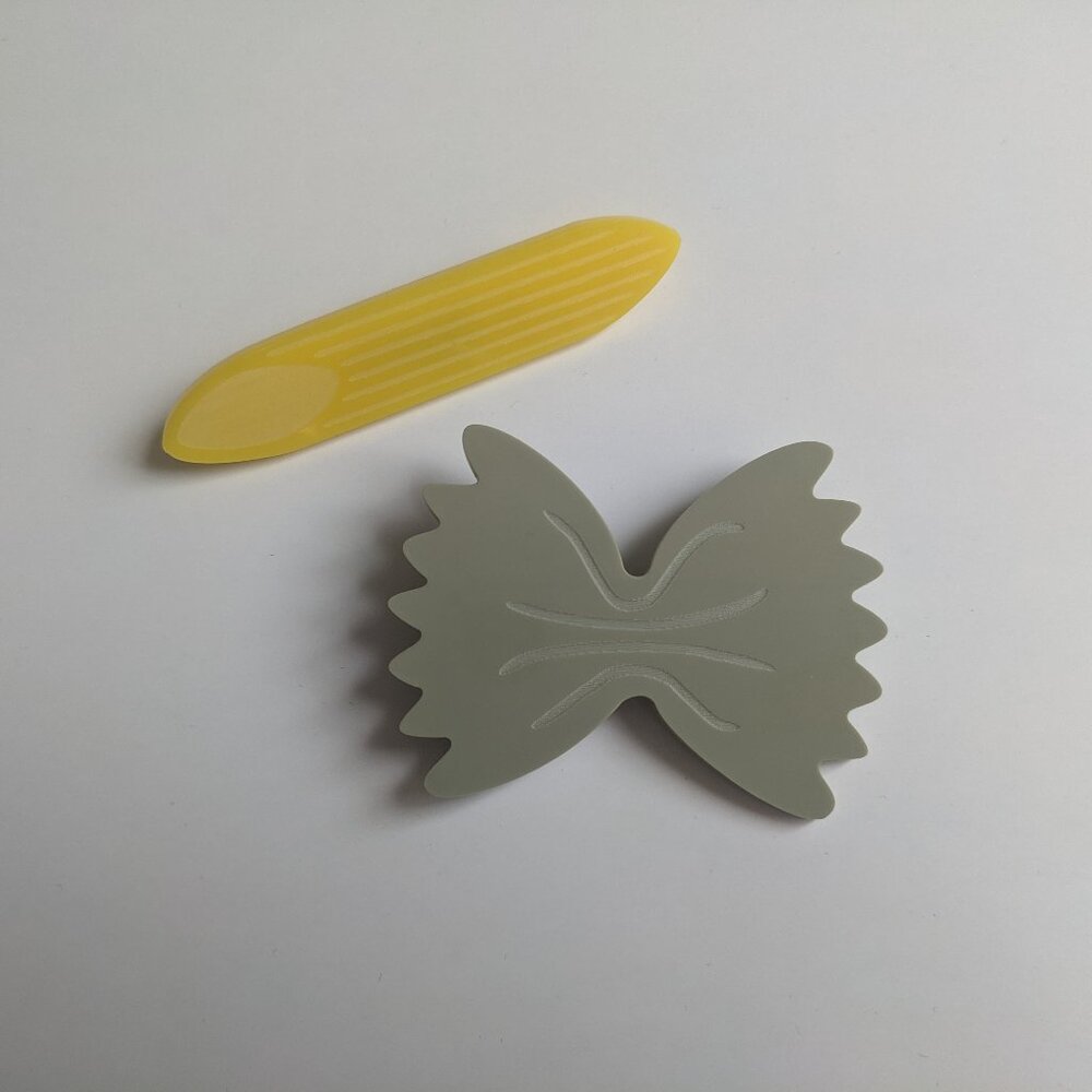 You Make Me Design acrylic pasta brooch set